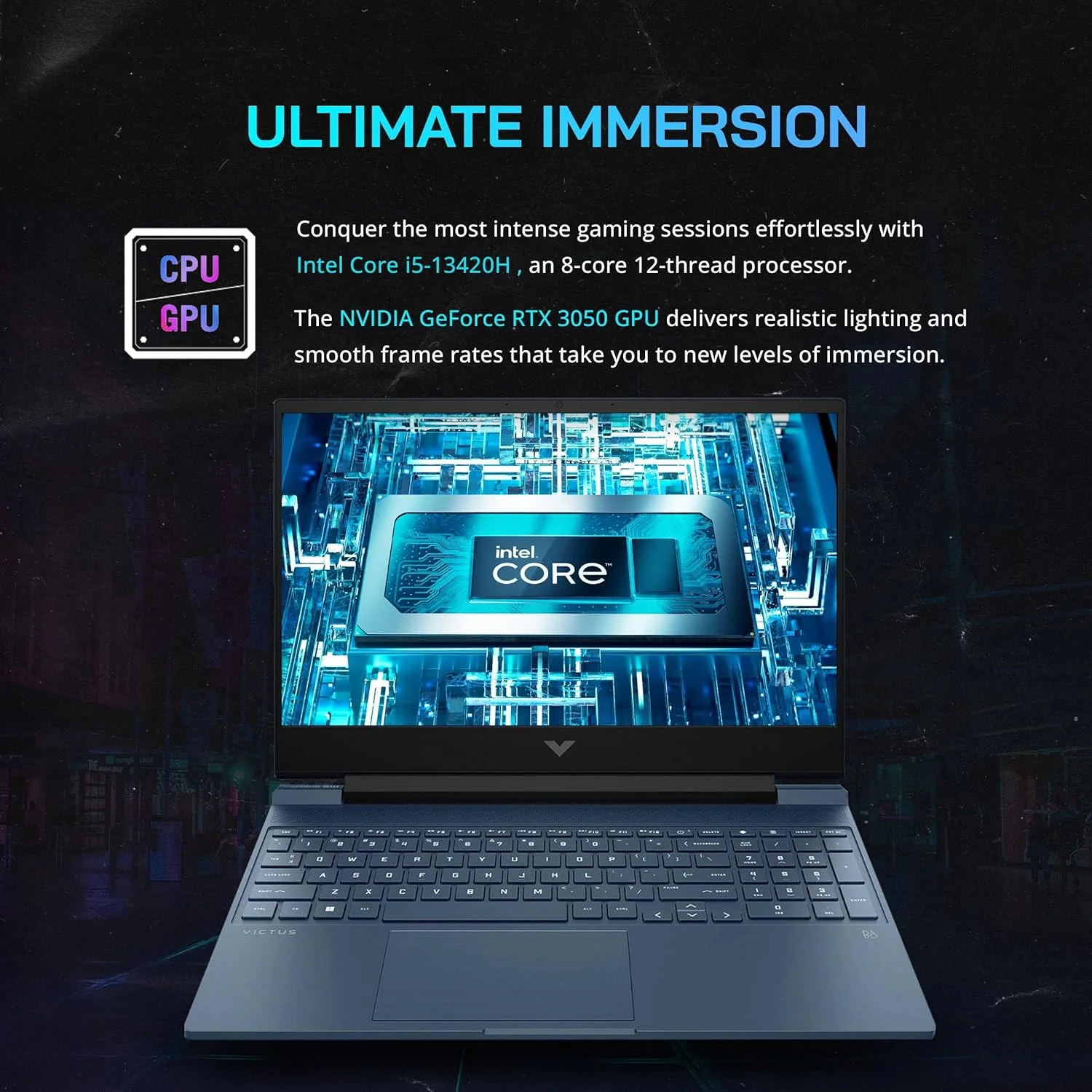 HP VICTUS GAMING, 16GB RAM, 512GB SSD, Intel Core i5-13420H, T.Video 6GB - Image 3