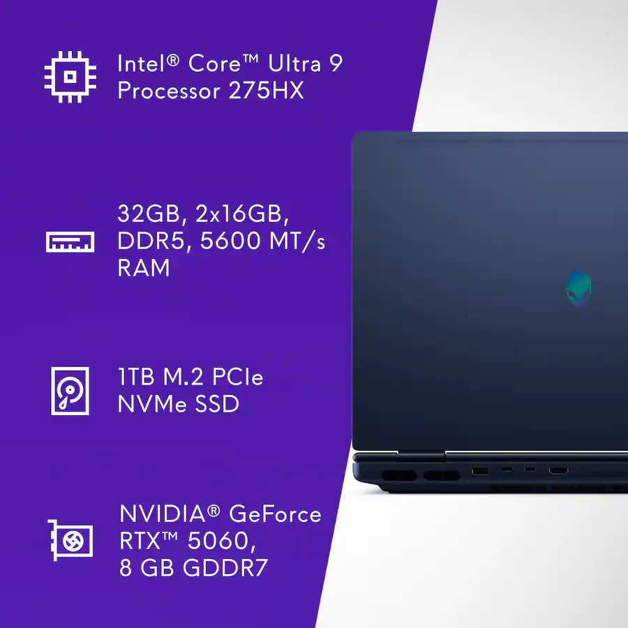DELL ALIENWARE AURORA, Ultra 9 275HX, Nvidia 5070, 32GB, 1TB - Image 18