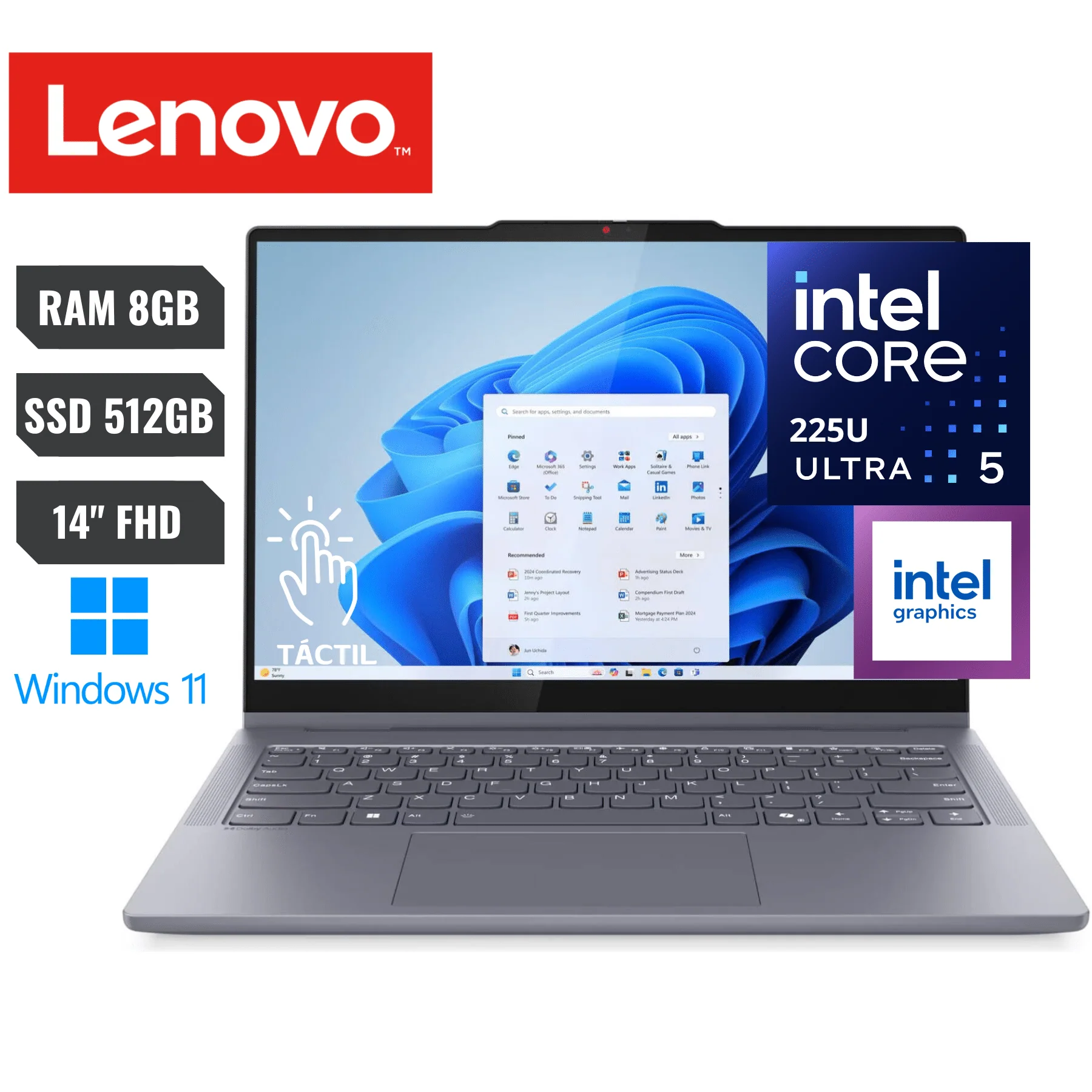 Lenovo ideapad Flex, Ultra 5 225U 8GB, 512GB, 2-1, Tactil 14Pulg - Image 2