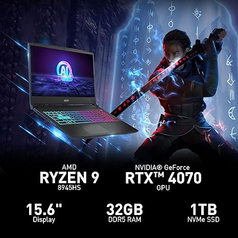 MSI KATANA RYZEN 9 - 8900HS 32GB RAM 1TB SSD  RTX 4070 WINDOWS 11- 15.6" - Image 4